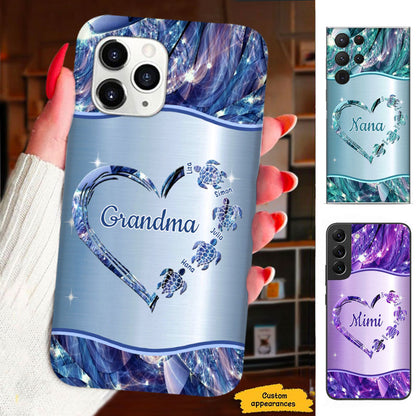 Turtle Heart Mom Grandma Nana Mimi Gigi Auntie Personalized phone case SC2212419 - Drive mockup HP11JUL23HL01