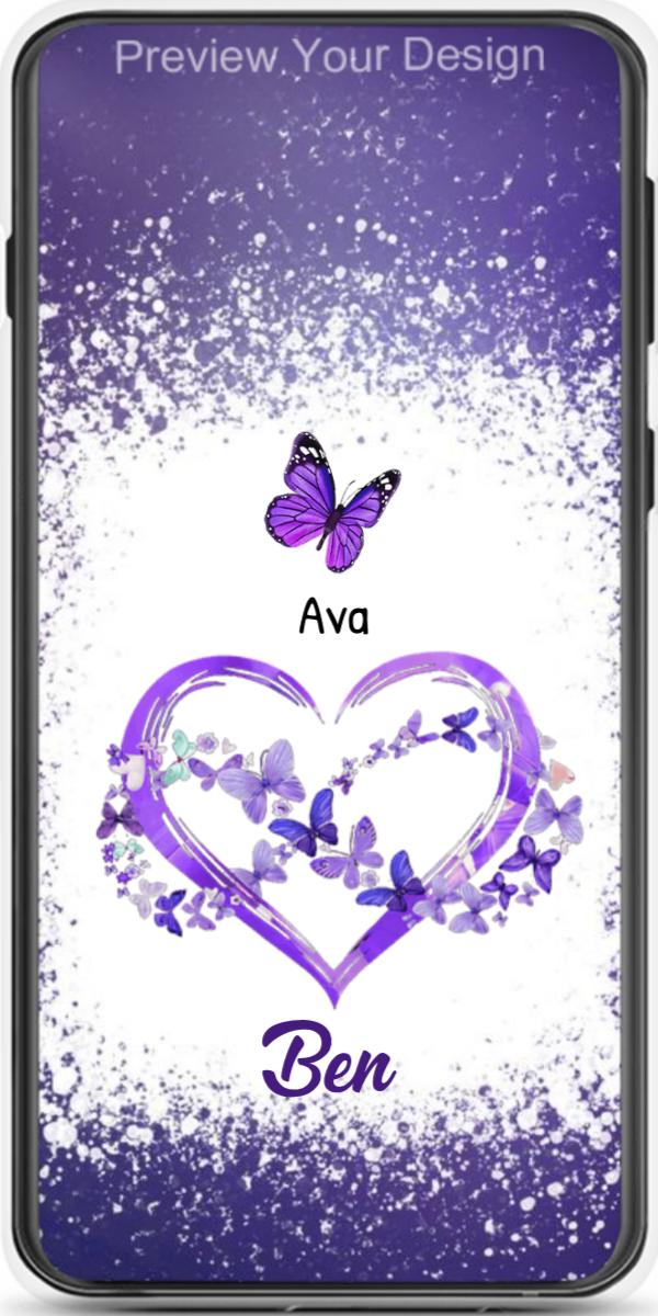 Purple Butterflies Infinity Heart Grandma Personalized Phone Case