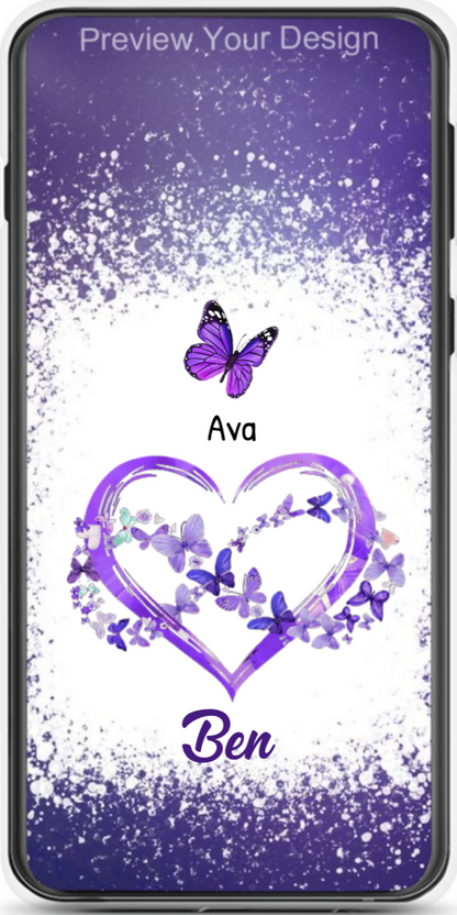 Purple Butterflies Infinity Heart Grandma Personalized Phone Case