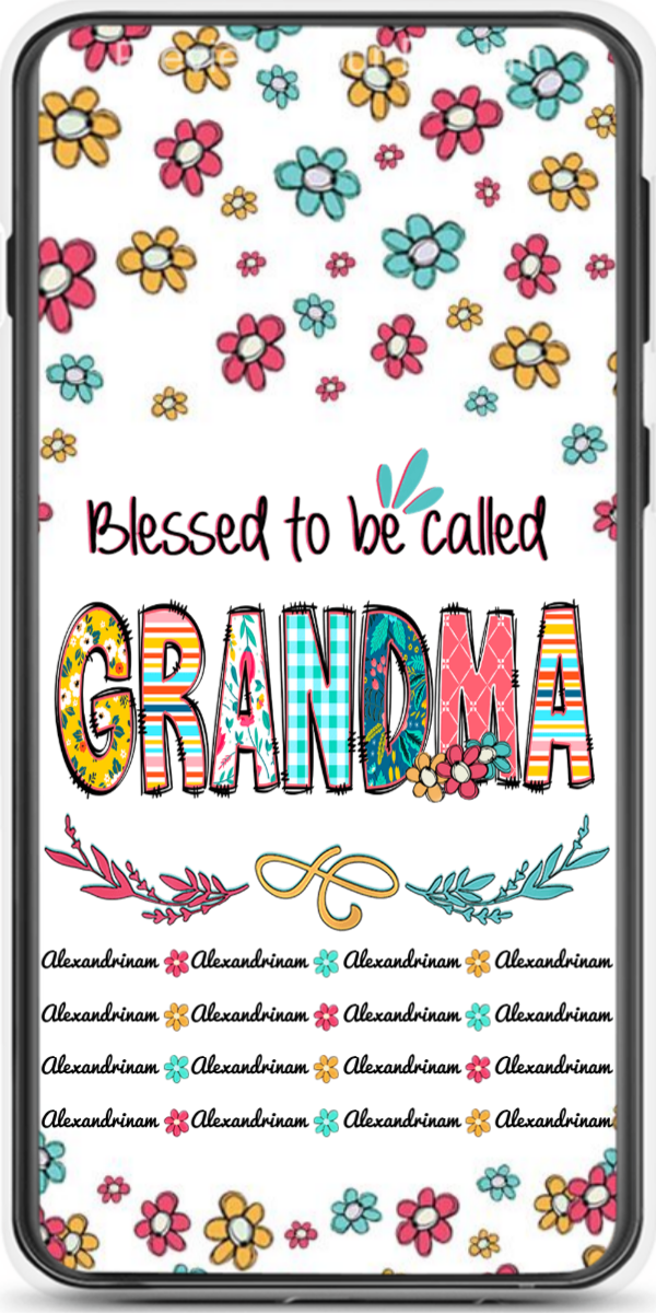 Doodle Flowers Blessed To Be Called Grandma Personalized Phone Case