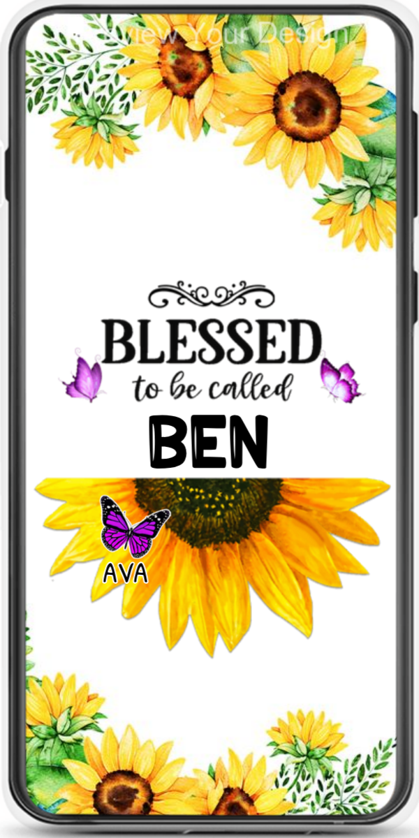 Sunflower Purple Butterflies Blessed To Be Called Grandma Personalized Phone Case