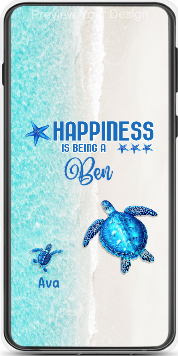 Sea Turtle Beach Happiness Is Being A Grandma Personalized Phone Case