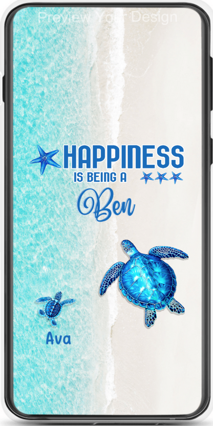 Sea Turtle Beach Happiness Is Being A Grandma Personalized Phone Case