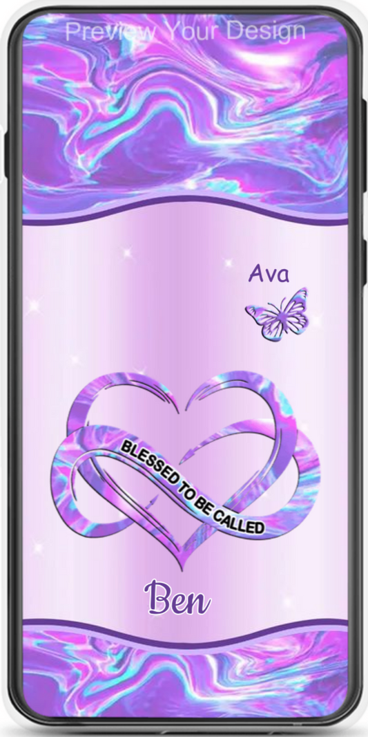 Hologram Infinity Heart Butterflies Blessed To Be Called Grandma Personalized Phone Case