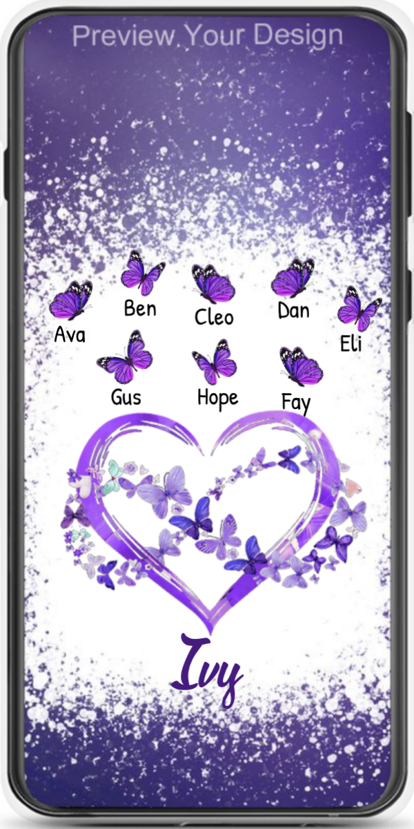 Purple Butterflies Infinity Heart Grandma Personalized Phone Case