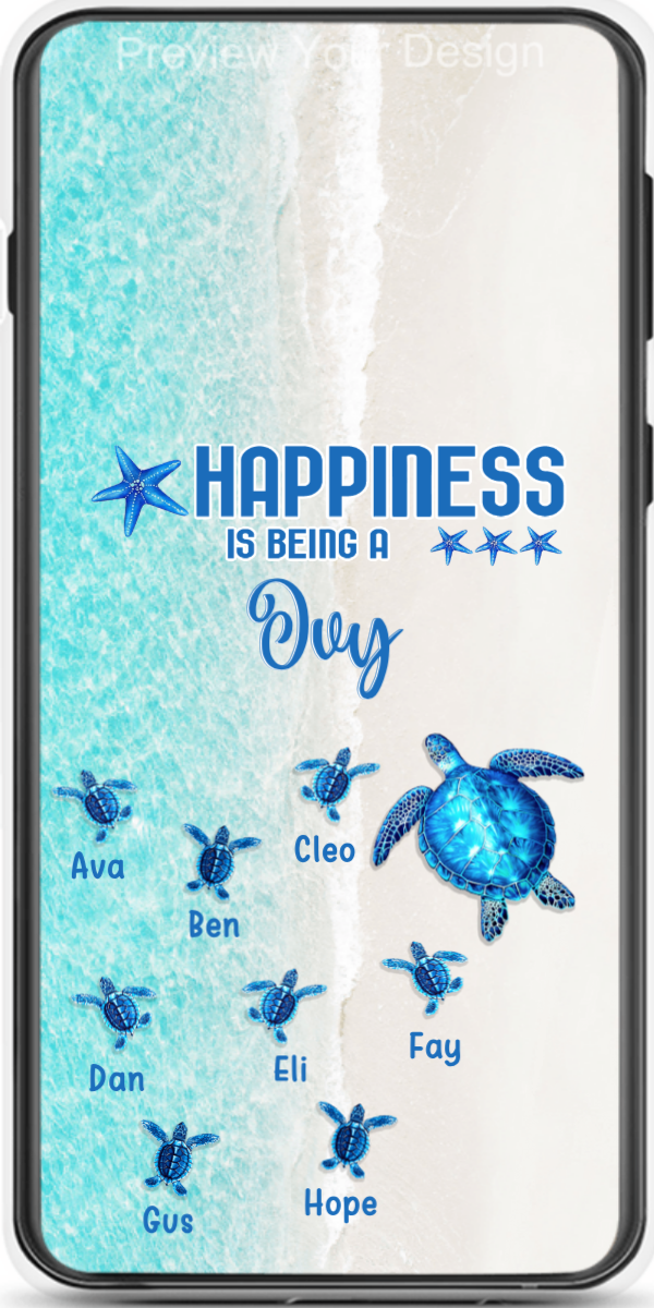 Sea Turtle Beach Happiness Is Being A Grandma Personalized Phone Case