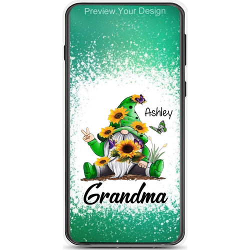 Sunflower Gnome Butterflies Grandma With Grankids Personalized Grandma Phone Case SC06050808