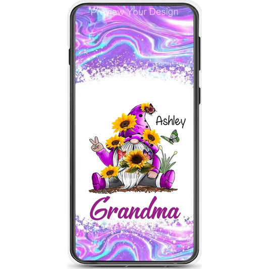 Sunflower Gnome Butterflies Grandma With Grankids Personalized Grandma Phone Case SC06050825