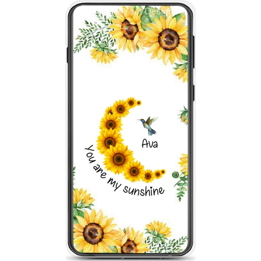 Sunflower Hummingbird Grandma with Grandkids You are my sunshine Personalized Phone Case