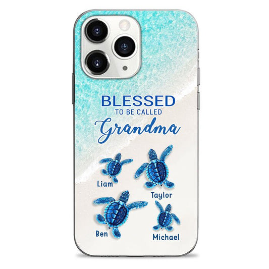 Turtle Happiness is Being Grandma Mommy Auntie Personalized Phone Case SC5272B06