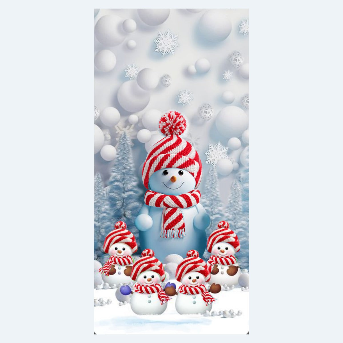 Blue Vibe snowman phone case — preview, Candy Cane style
