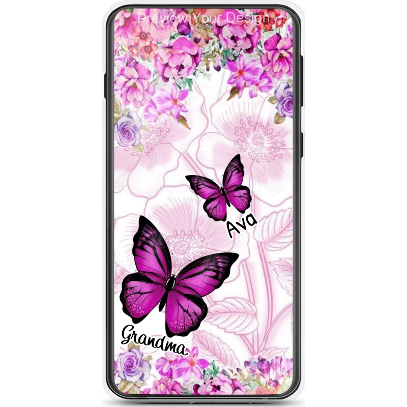 Pink Butterflies Grandma with Grandkids Personalized Phone case SC7411