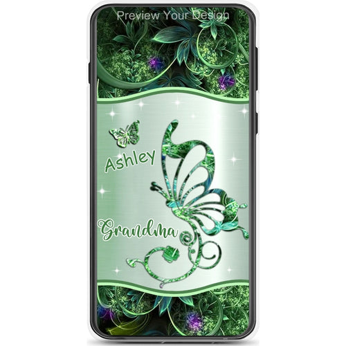 Butterflies Grandma Nana Mimi Mom Green Personalized Phone Case SC2265-04