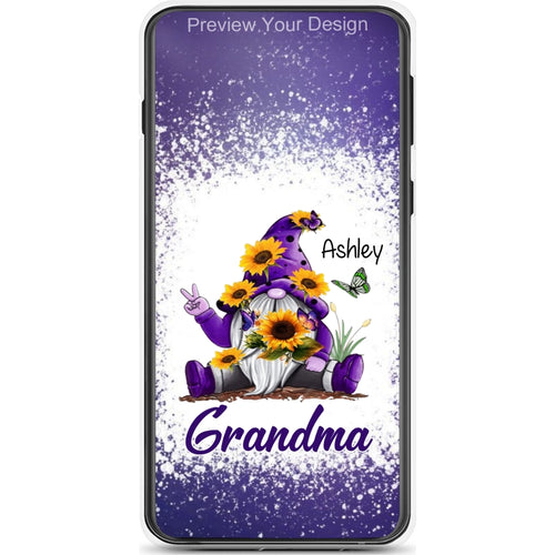 Sunflower Gnome Butterflies Grandma With Grankids Personalized Grandma Phone Case SC06050801