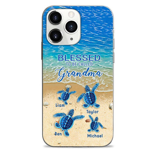 Turtle Happiness is Being Grandma Mommy Auntie Personalized Phone Case SC5272B02
