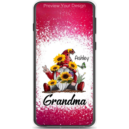 Sunflower Gnome Butterflies Grandma With Grankids Personalized Grandma Phone Case SC06050807