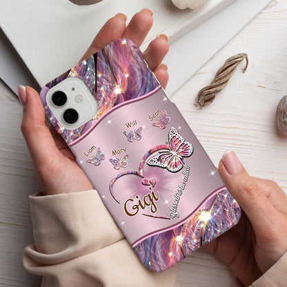 Butterflies Blessed to be called Nana Mimi Gigi Grandma Personalized Phone case SC1663