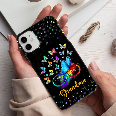 Colorful Butterfly Grandma with Grandkids Personalized Phone case SC5241