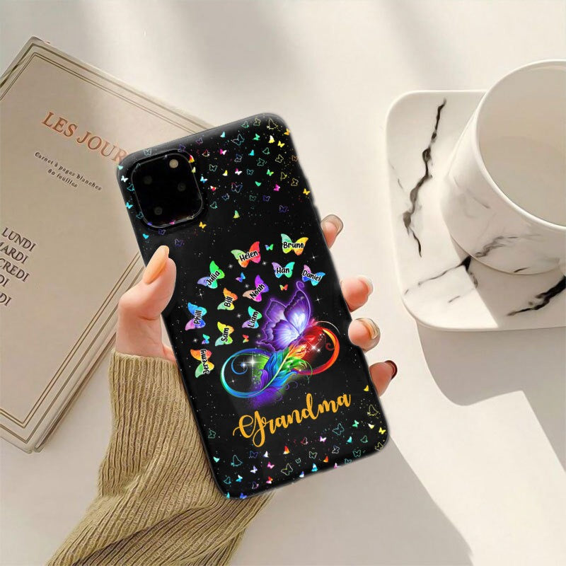Colorful Butterfly Grandma with Grandkids Personalized Phone case SC5241