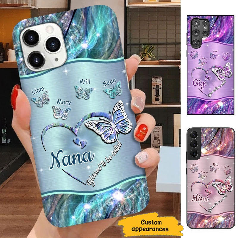 Butterflies Blessed to be called Nana Mimi Gigi Grandma Personalized Phone case