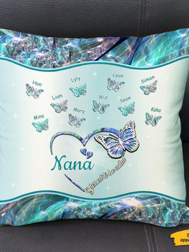 Butterfly Blessed to be called Nana Mimi Gigi Grandma Personalized Pillow SC10115