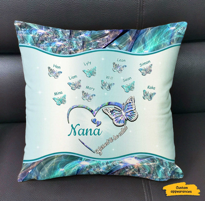 Butterfly Blessed to be called Nana Mimi Gigi Grandma Personalized Pillow SC10115