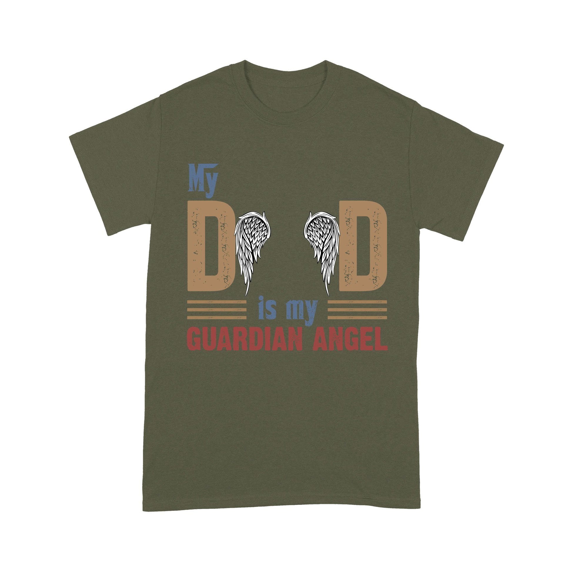 Customized My Dad Is My Guardian Angel T-Shirt PM05JUN21CT2 Dreamship S Military Green 
