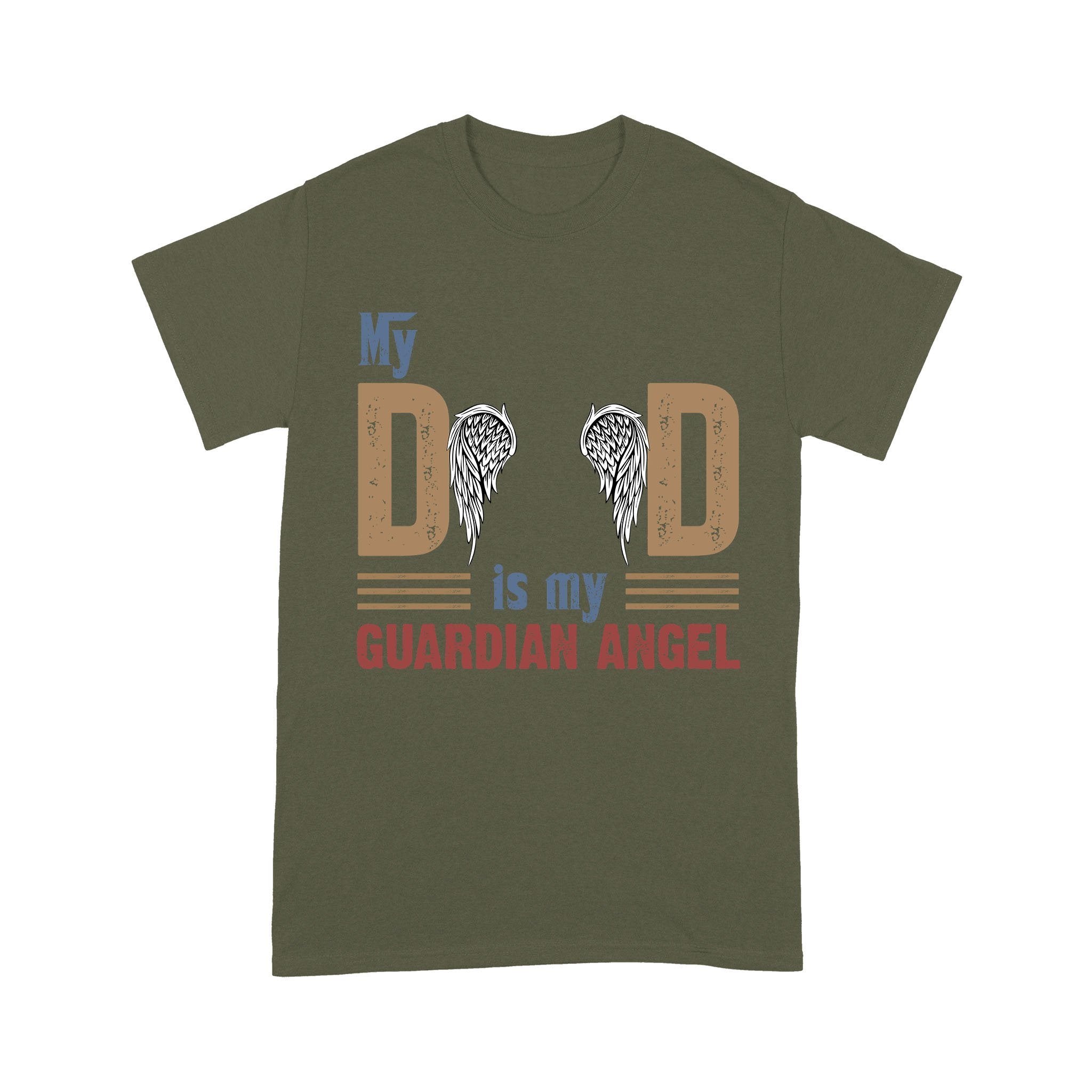 Customized My Dad Is My Guardian Angel T-Shirt PM05JUN21CT2 Dreamship S Military Green 