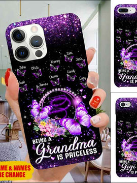 Being a grandma is priceless Grandma,Mommy, Nana, Auntie Personalized Phone Case