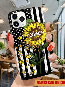 Personalized Dog MOM Sunflower phone case for Dog Lovers