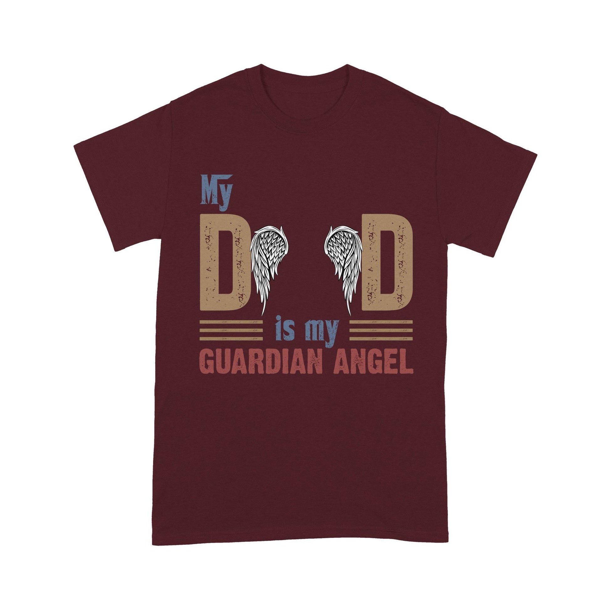 Customized My Dad Is My Guardian Angel T-Shirt PM05JUN21CT2 Dreamship S Dark Red 