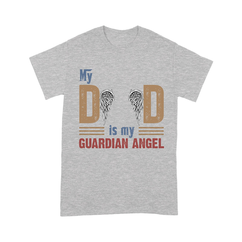 Customized My Dad Is My Guardian Angel T-Shirt PM05JUN21CT2 Dreamship S Heather Grey
