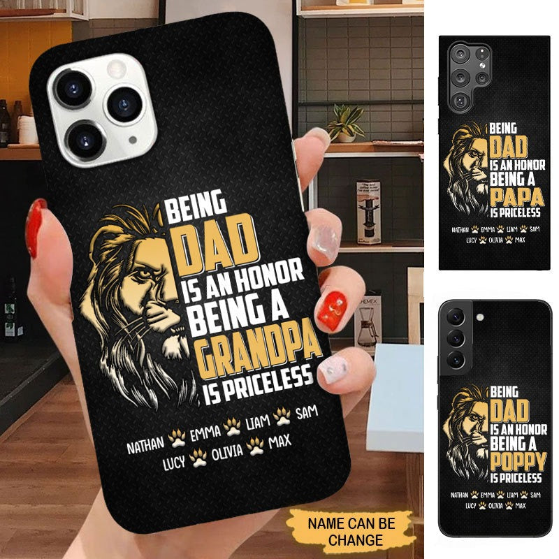 Being A Dad Is An Honor Being A Papa Is Priceless Grandpa Daddy Personalized Phone case Phone case FUEL 