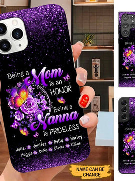 Being a MOM is an honor Being a Nana is Priceless Grandma Personalized Phone case