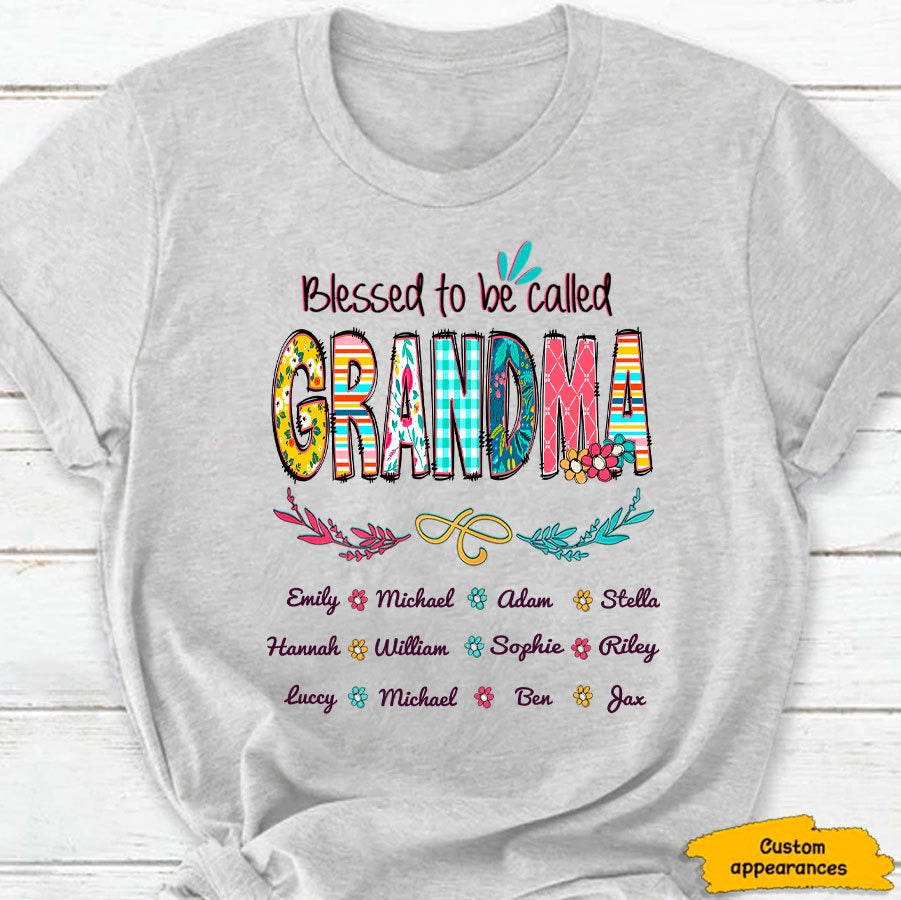 Blessed To be called Grandma Nana Mimi Personalized Hoodie Shirt SC26127