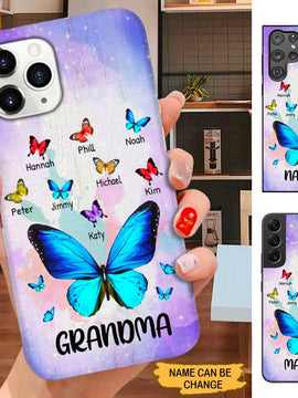 Blue Butterfly Grandma Nana Mimi MOM Personalized Phone case SC21104