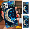 Blue Flower Butterfly I Love You To The Moon and Back Nana Mimi Grandma Personalized Phone Case SC253232