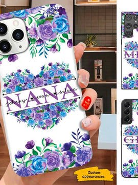 Blue Flower Grandma Nana Mimi Mom Personalized Phone Case SC234111