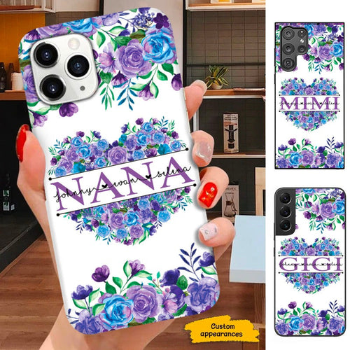 Blue Flower Grandma Nana Mimi Mom Personalized Phone Case SC234111