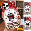 Buffalo Plaid Bun Hair Grandma Nana Mommy Personalized Phone Case SC181106