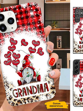 Buffalo Plaid Gnome Grandma Nana Mommy Personalized Phone Case SC181104