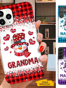 Buffalo Plaid Heart Snowman Grandma Nana Mimi Personalized Phone cas SC151117