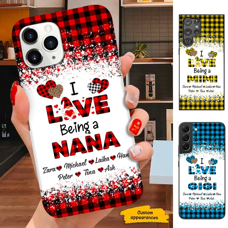 Buffalo Plaid I Love Being Grandma Nana Mimi Personalized Phone case SC151110