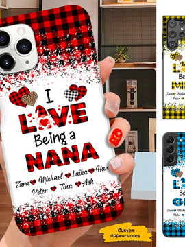 Buffalo Plaid I Love Being Grandma Nana Mimi Personalized Phone case SC151110