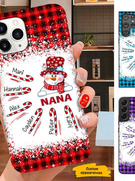 Buffalo Plaid Snowman Grandma Nana Mimi Personalized Phone cas SC151115