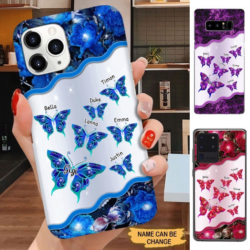Butterfiles Grandma with Grandkids Mommy Auntie Personalized Phone case Phone case FUEL 