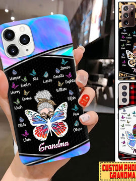 Butterflies Grandma With Grankids Personalized Custom Phone Case 24ndh11jan2202