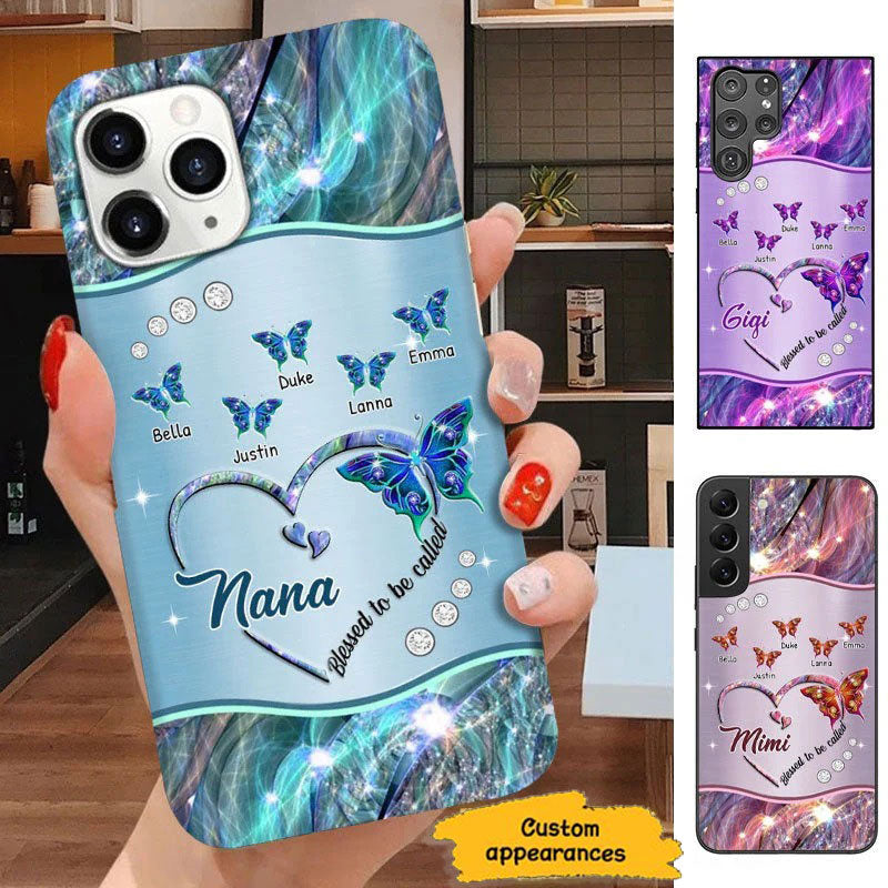 Butterflies Blessed To be called Grandma Nana Mimi Personalized Phone case SC2461