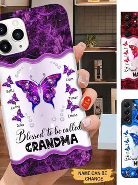 Butterflies Blessed to be called Grandma Mommy Auntie Personalized Phone case