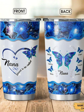 Butterflies Blessed to be called Nana Grandma Mommy Personalized Tumbler